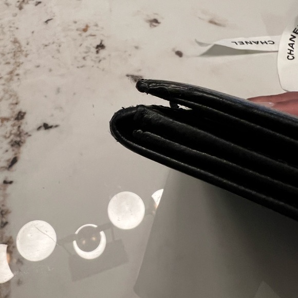 Preloved CHANEL Grained Calf Skin CoCo Button Long Wallet Purse - Black - Picture 7 of 11